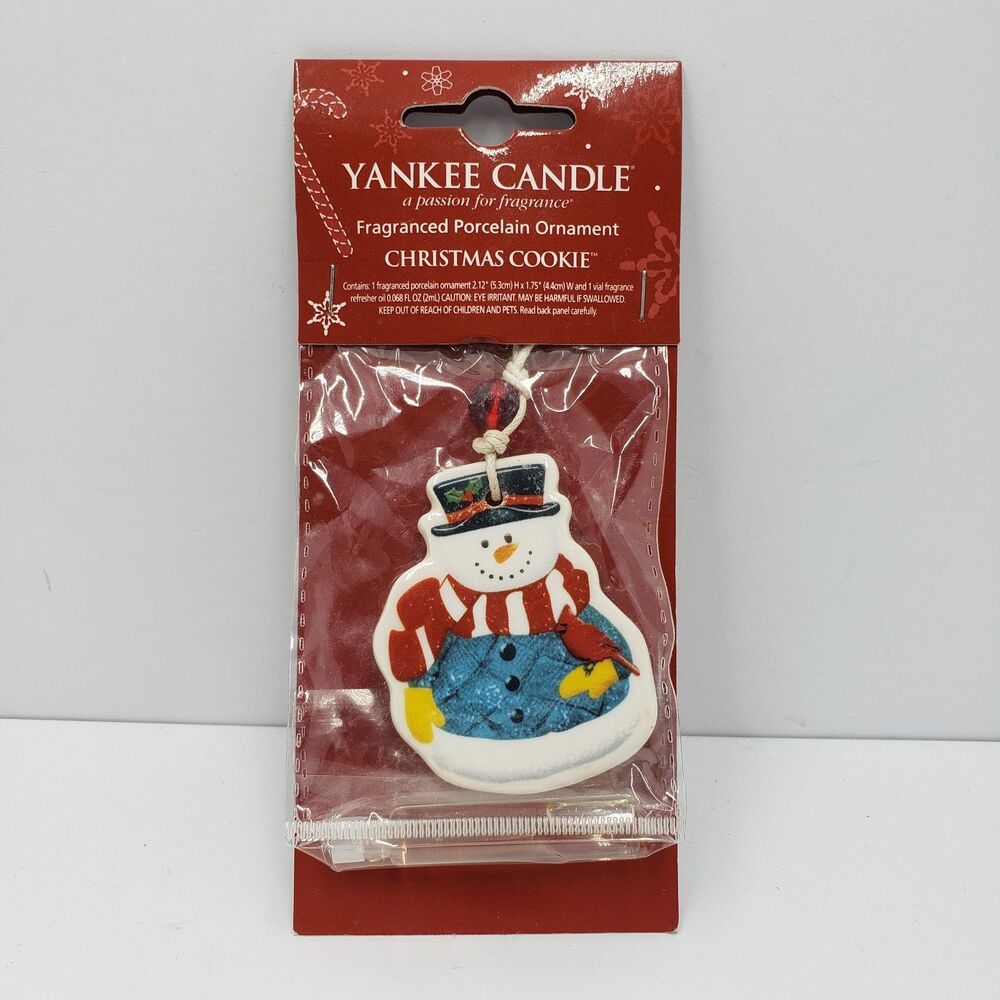 Yankee Candle Christmas Cookie Fragranced Porcelain Ornament Snowman New Sealed